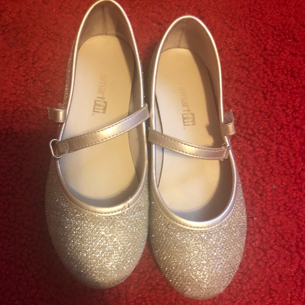 Gold glitter flats